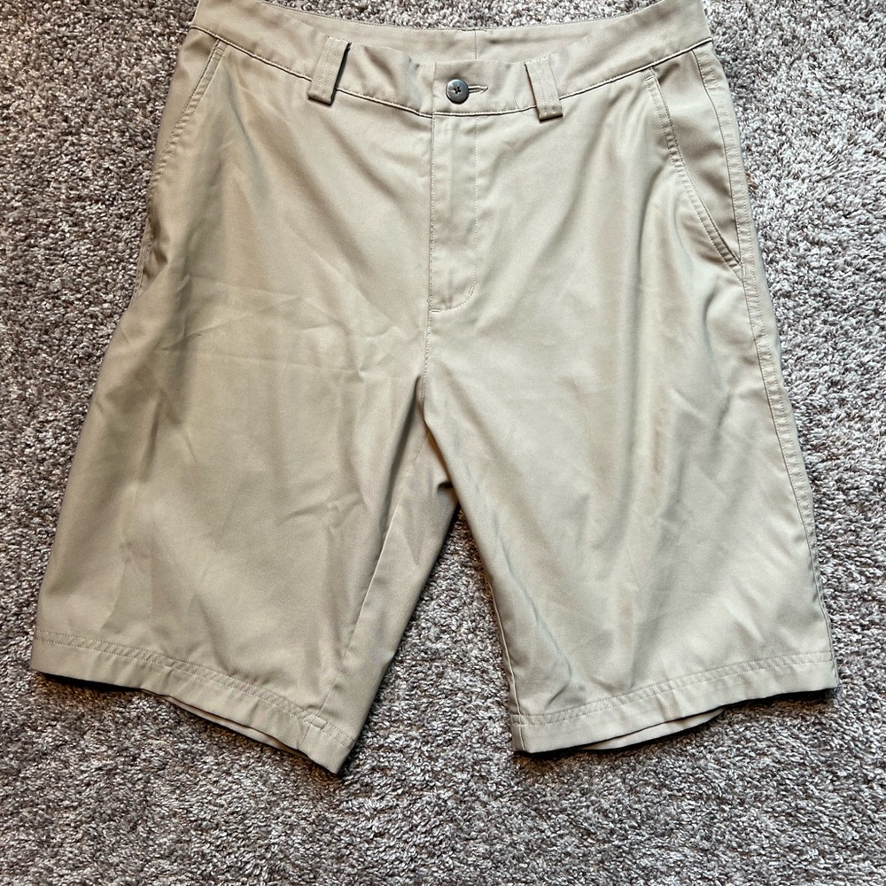 Adidas Men's Beige Flat Front Shorts